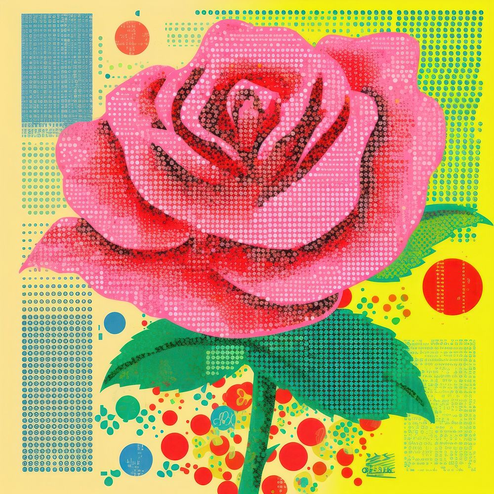Comic of a rose backgrounds painting pattern.