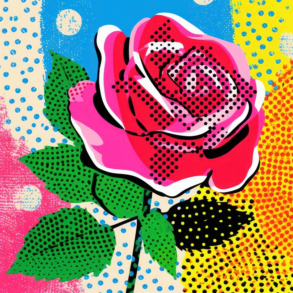 Comic of a rose backgrounds painting pattern.
