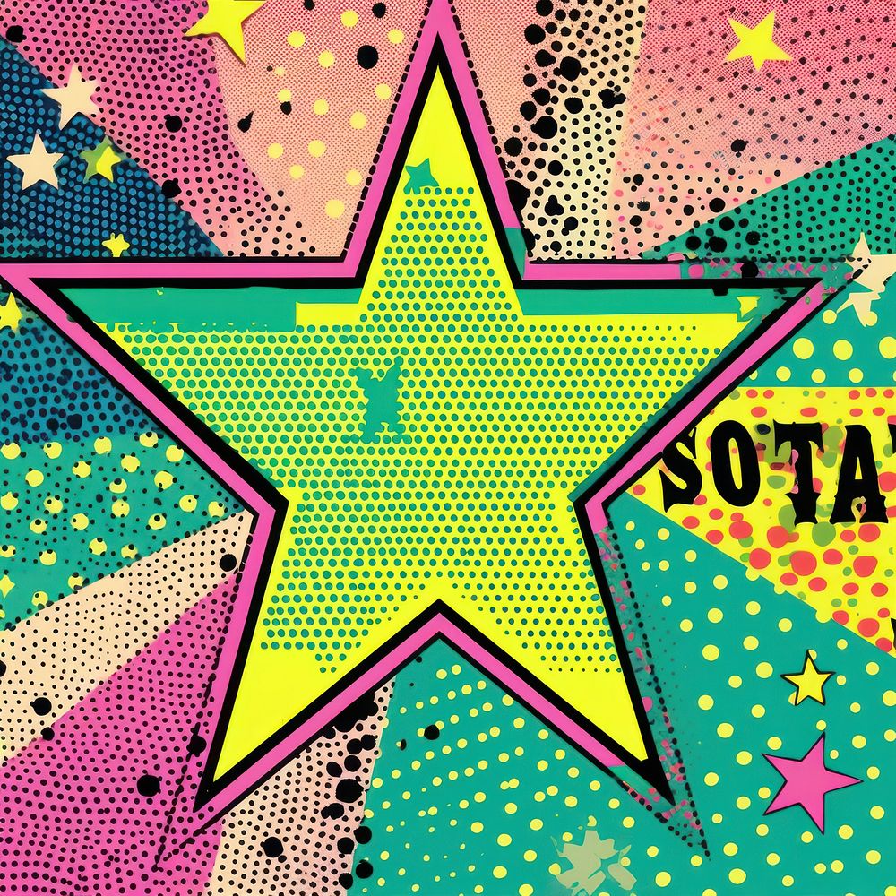 Comic of a star backgrounds pattern text.