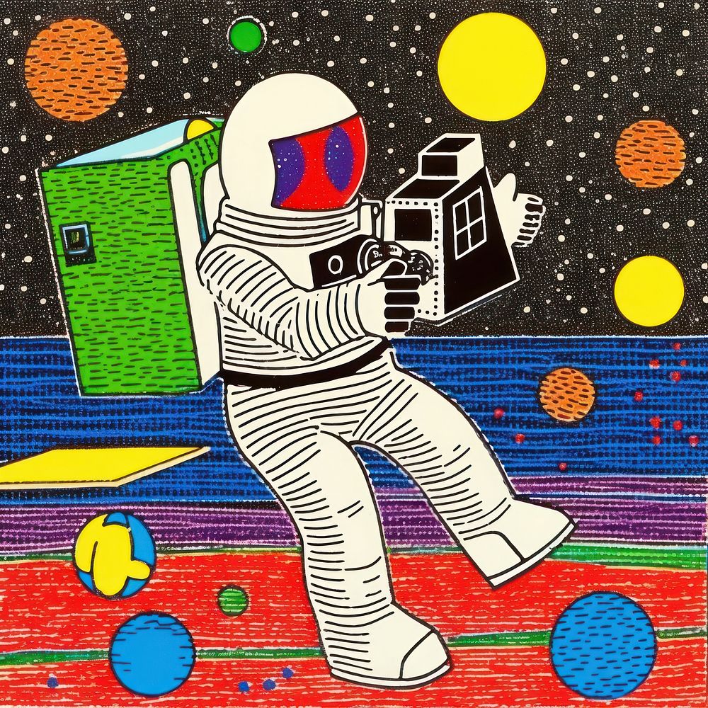 Comic of astronaut art creativity technology.