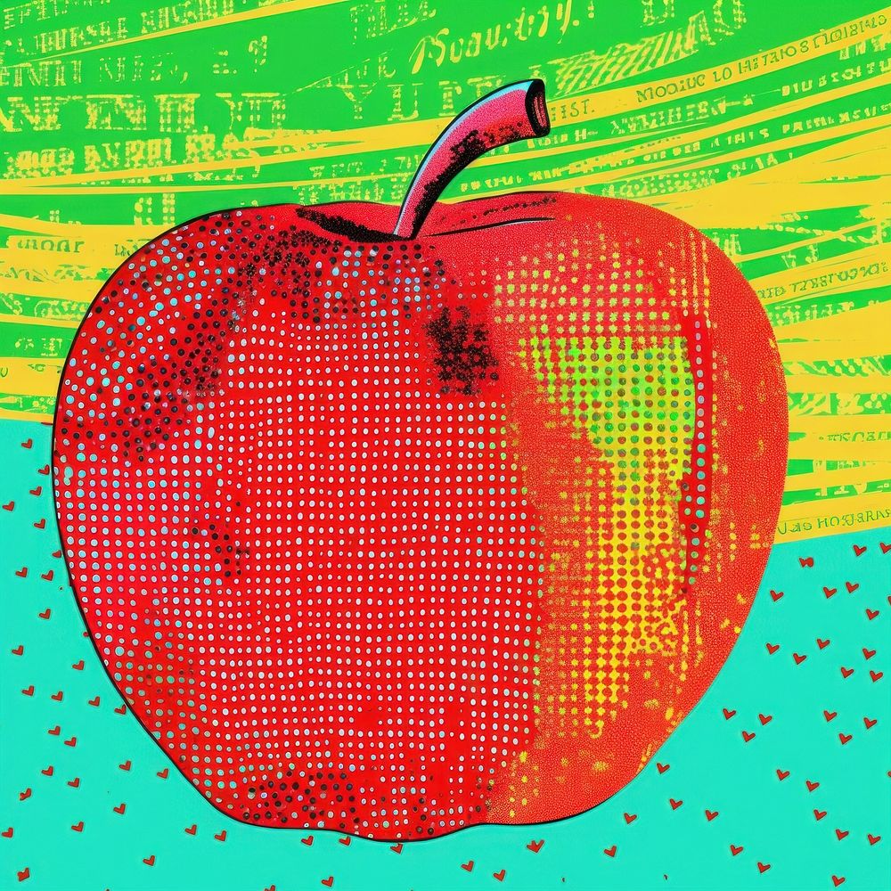 Comic of apple fruit plant food.
