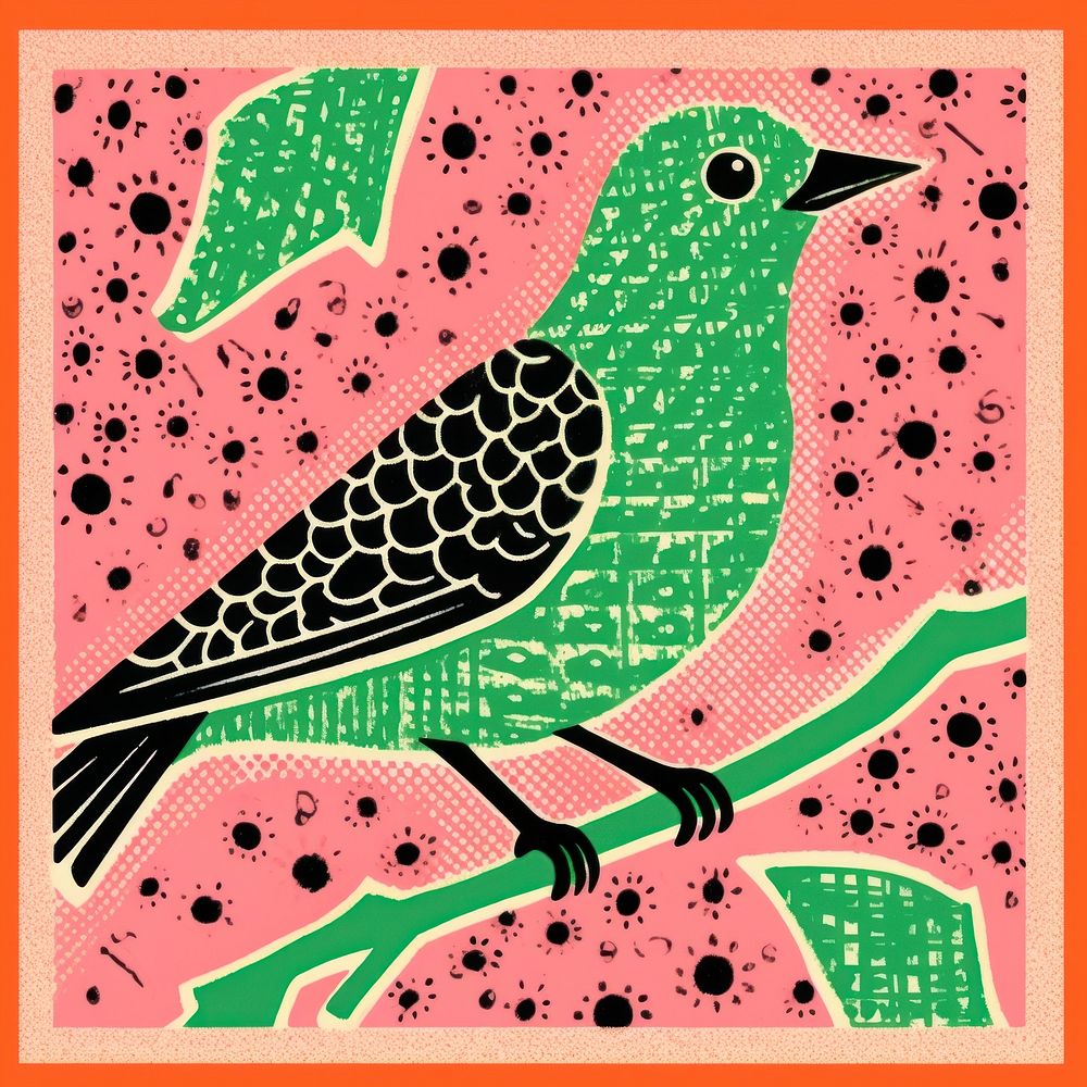 Comic of bird pattern animal art.