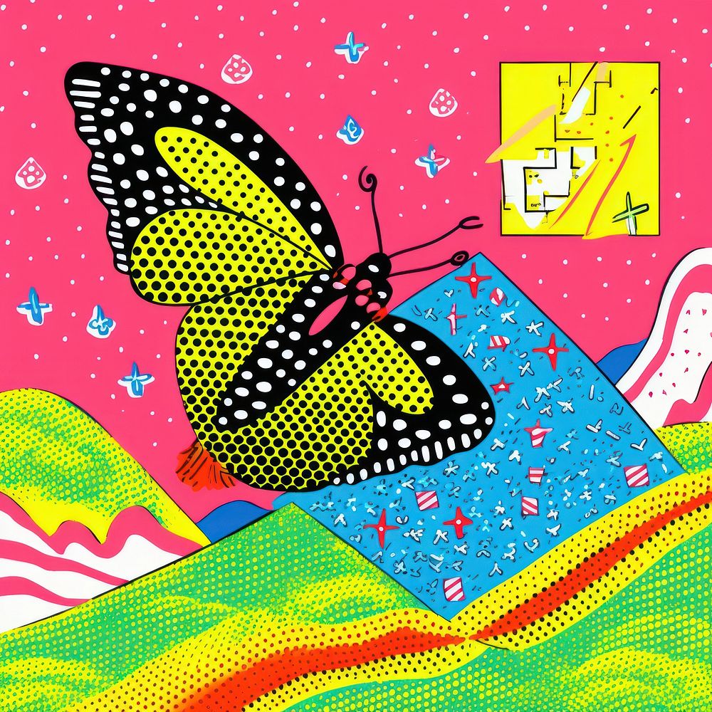 Comic of butterfly pattern art creativity.