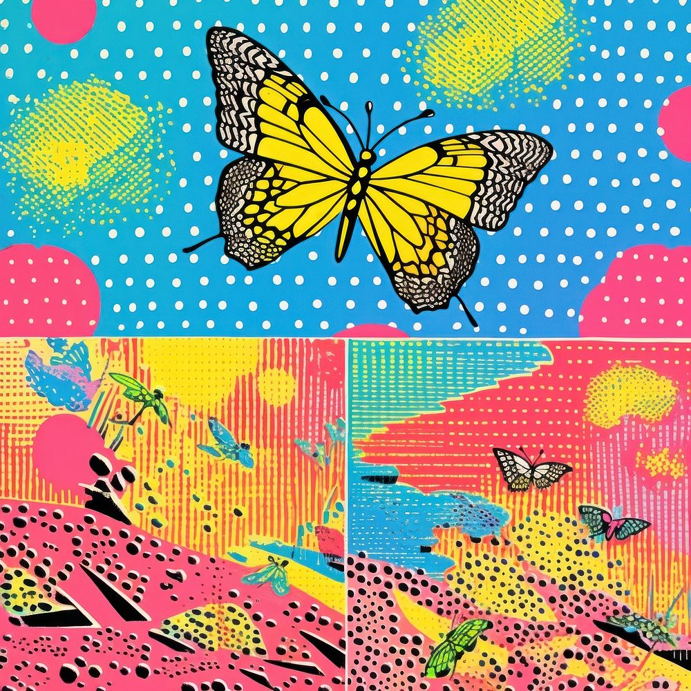Comic of butterfly backgrounds pattern art.