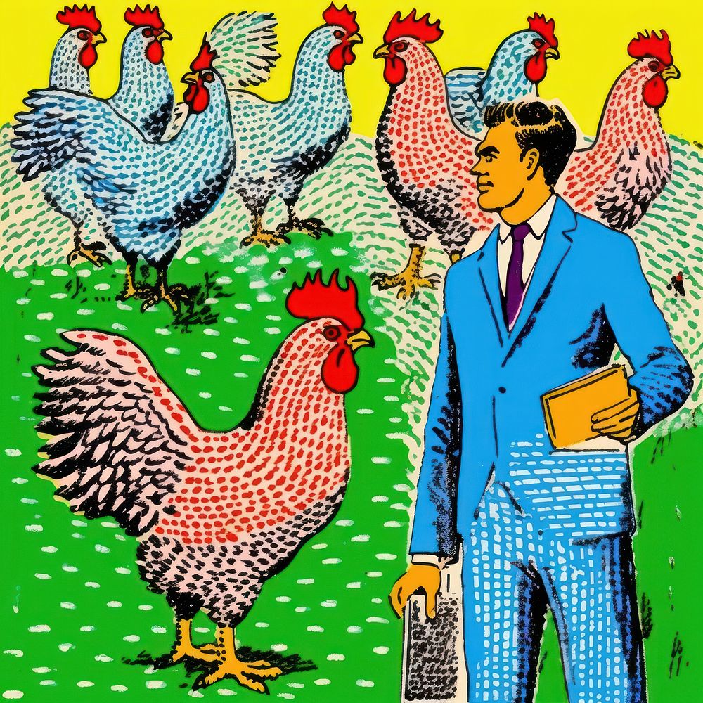 Comic of chicken poultry animal adult.