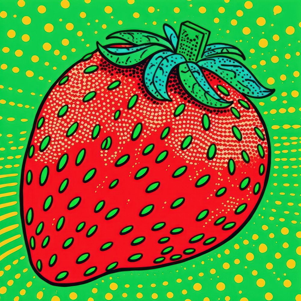 Comic of strawberry fruit plant food.