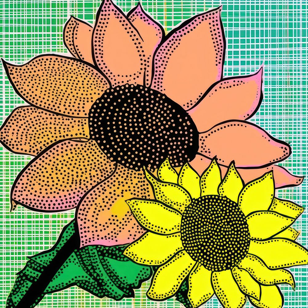 Comic of sunflower backgrounds pattern plant.