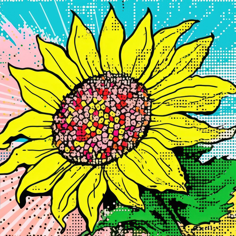 Comic of sunflower backgrounds plant art.