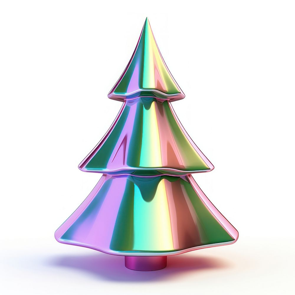 Christmas tree symbol iridescent christmas white background christmas tree.