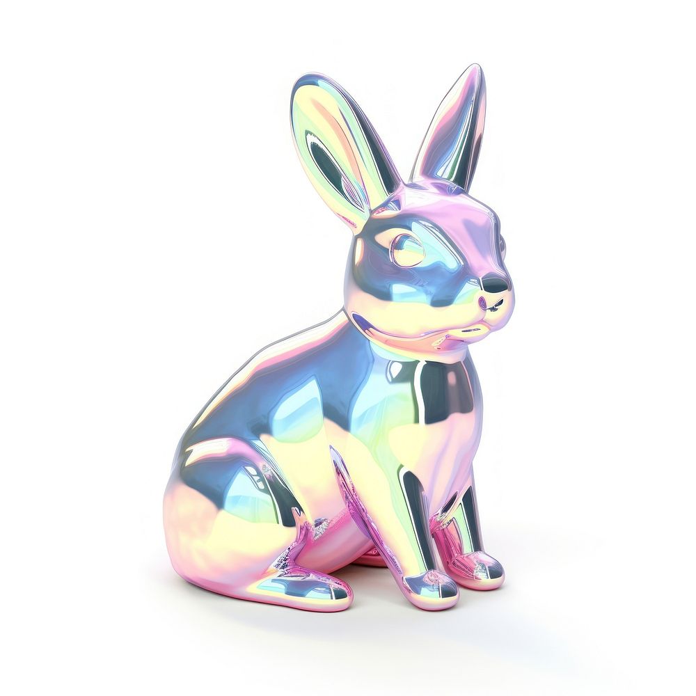 Simplify easter rabbit iridescent figurine animal mammal.