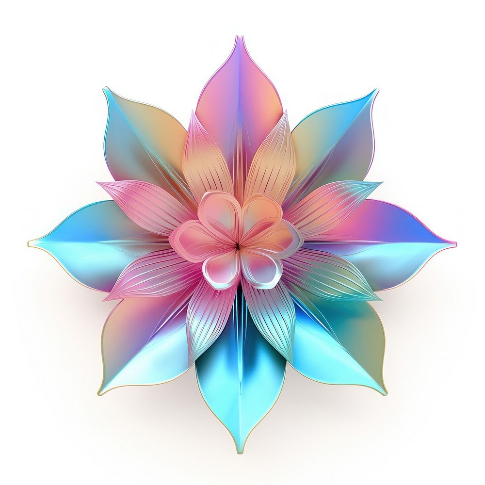 Simplify flower icon iridescent pattern petal plant.