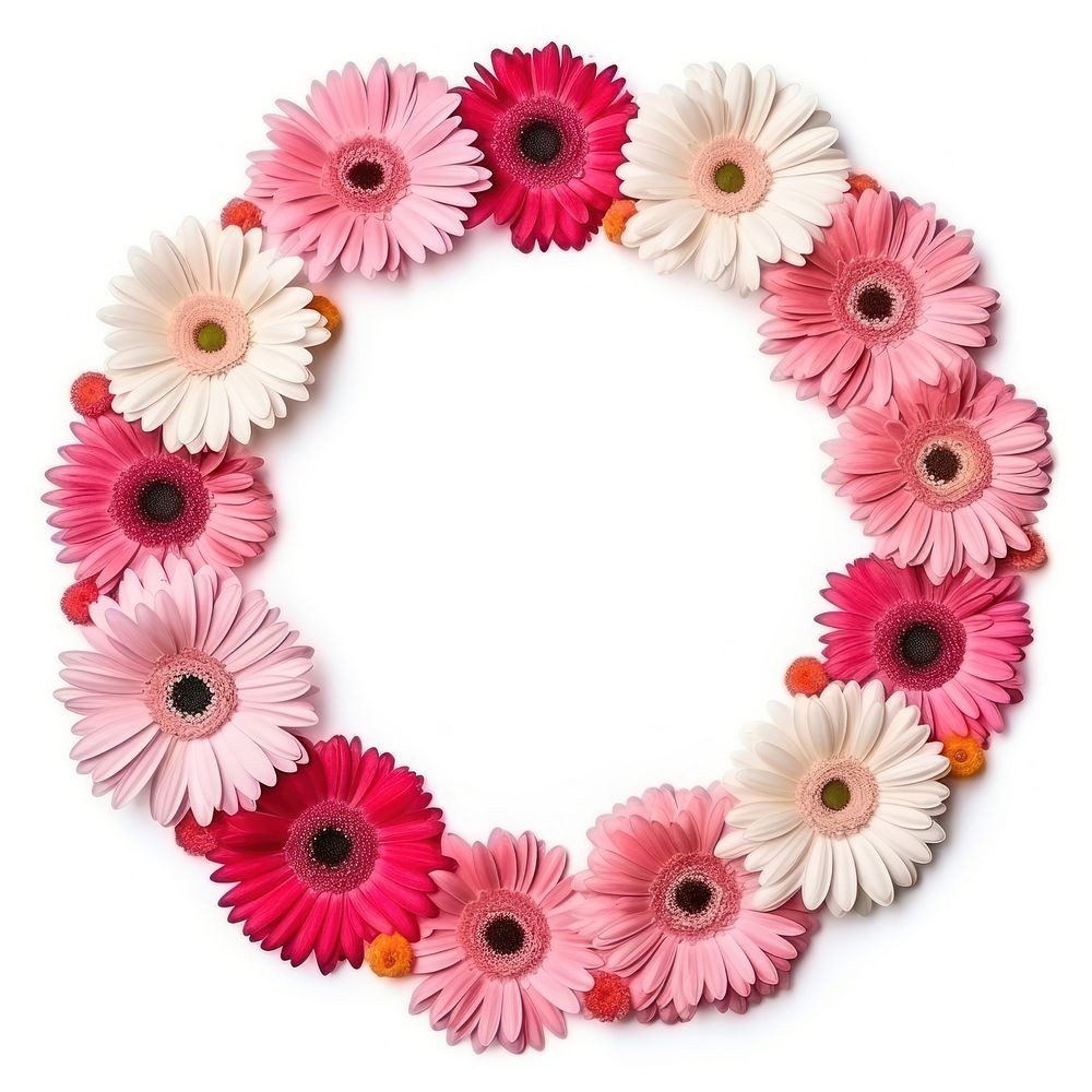 Floral frame gerbera flower circle shape.