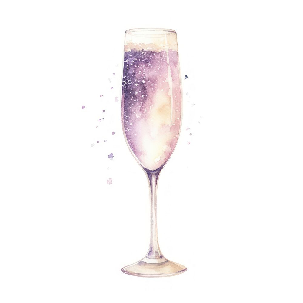 Glass champagne cocktail drink.