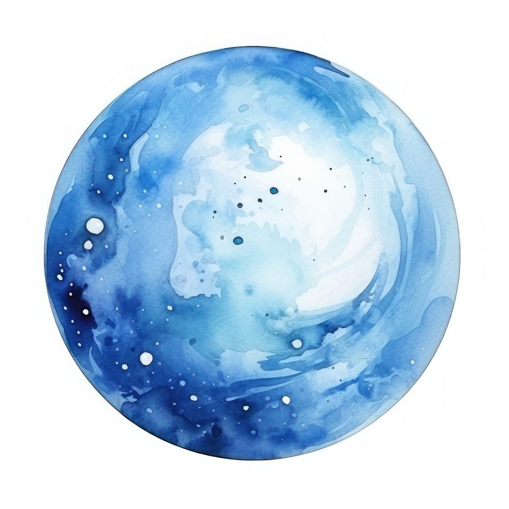 Neptune in Watercolor style sphere planet space.