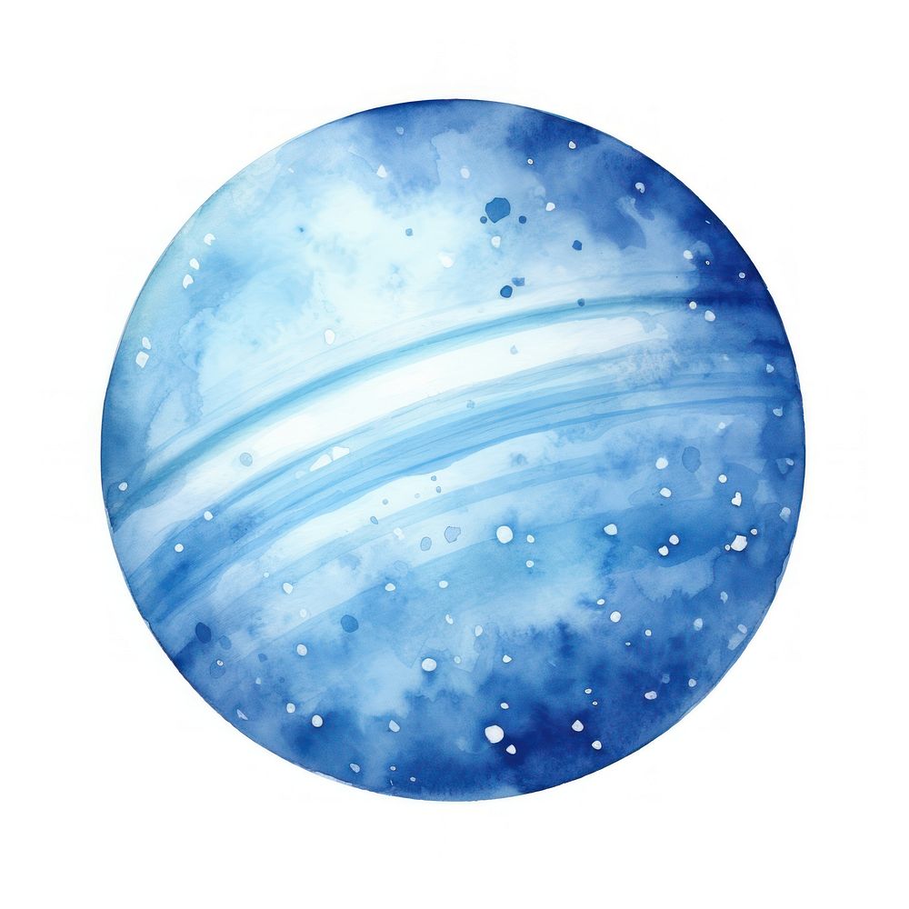 Neptune in Watercolor style astronomy sphere planet.