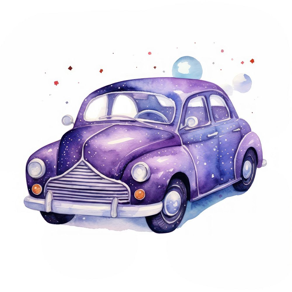 Car in Watercolor style vehicle drawing sketch.