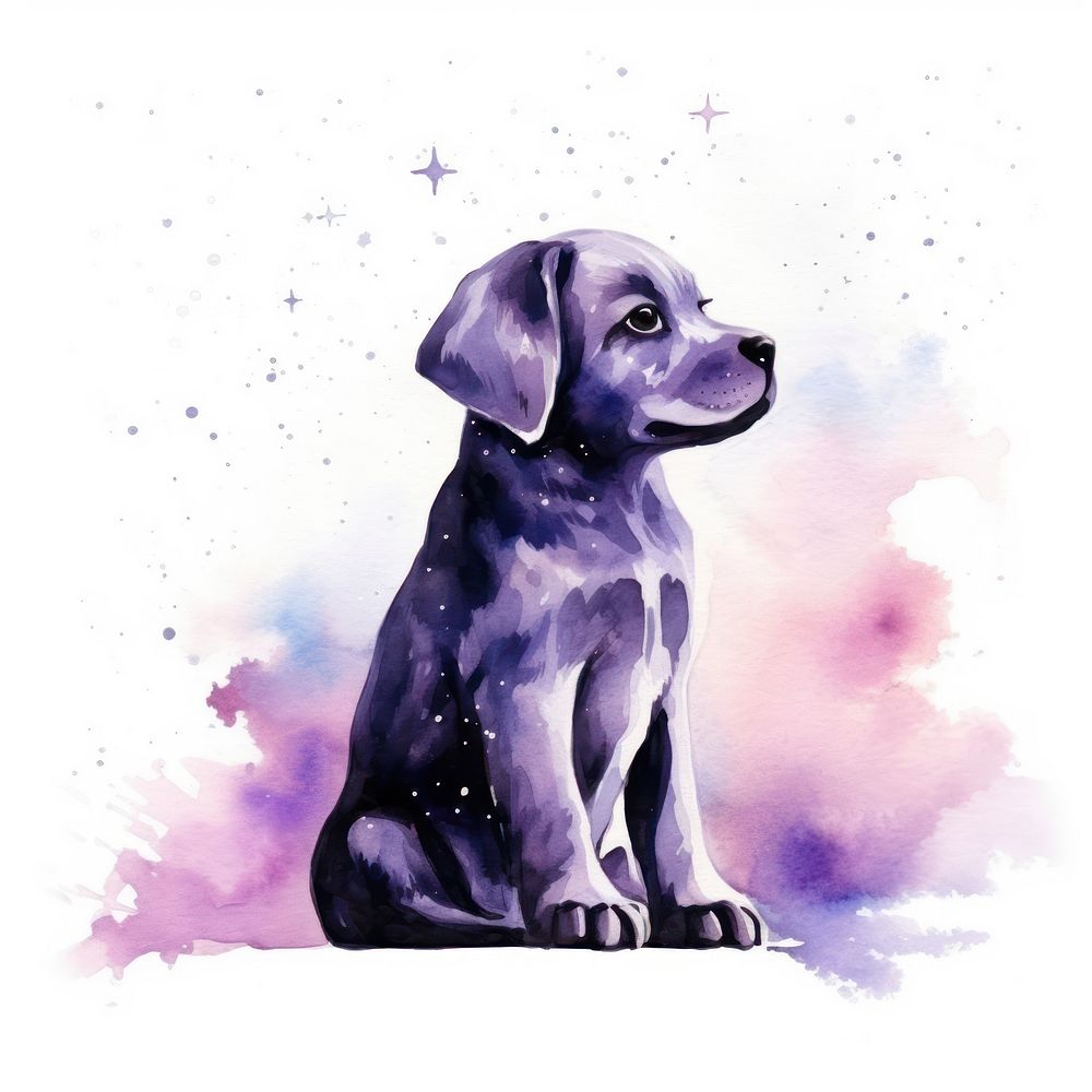 Dog in Watercolor style animal mammal puppy.
