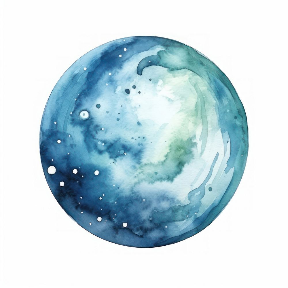 Earth in Watercolor style astronomy sphere planet.