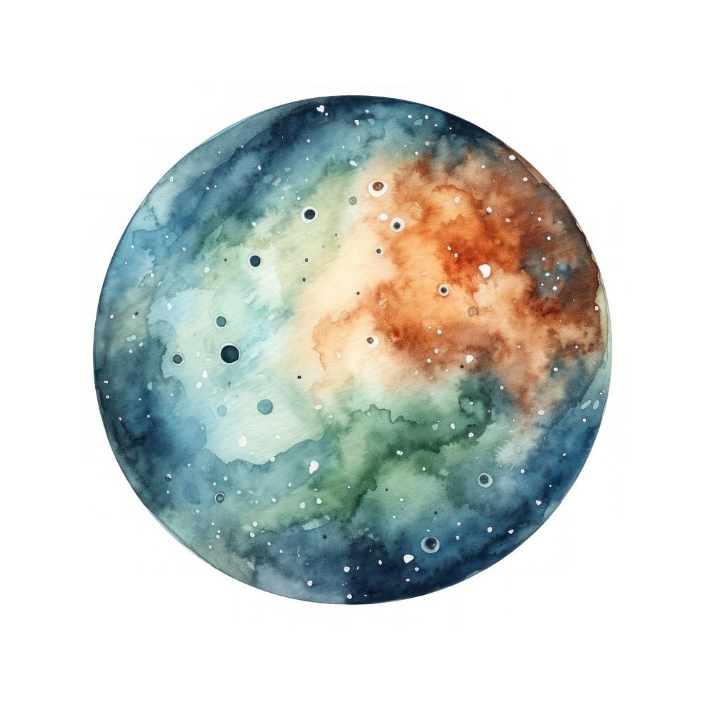 Earth in Watercolor style astronomy universe planet.