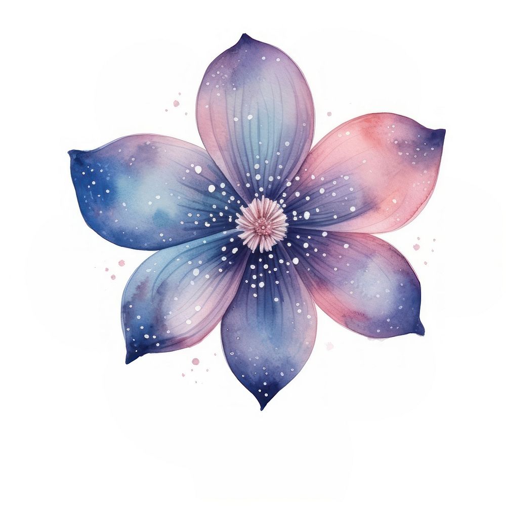 Galaxy element of flower in Watercolor blossom pattern petal.