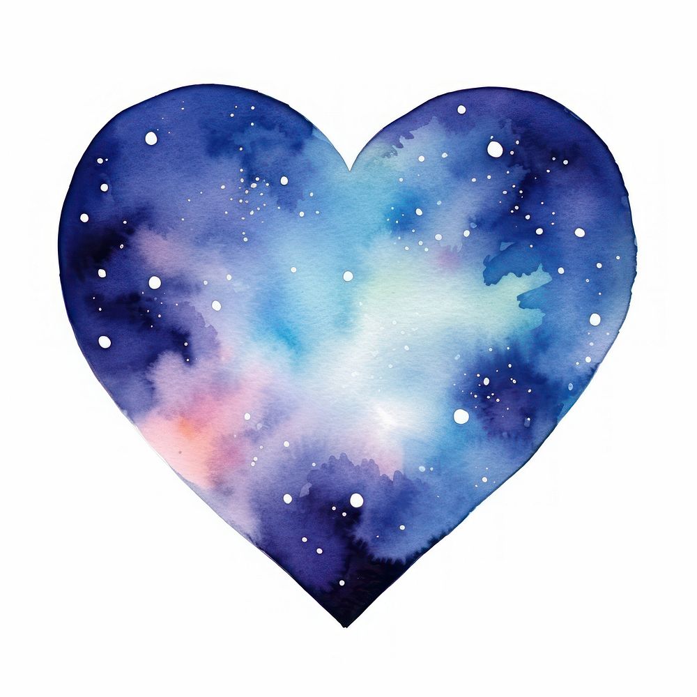 Galaxy element of heart in Watercolor astronomy galaxy night.