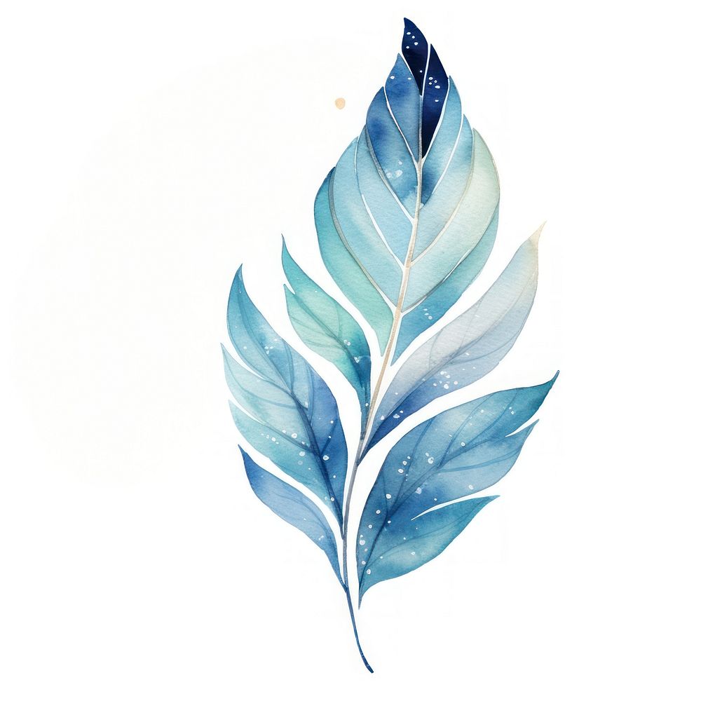 Leaf in Watercolor style pattern white background lightweight.