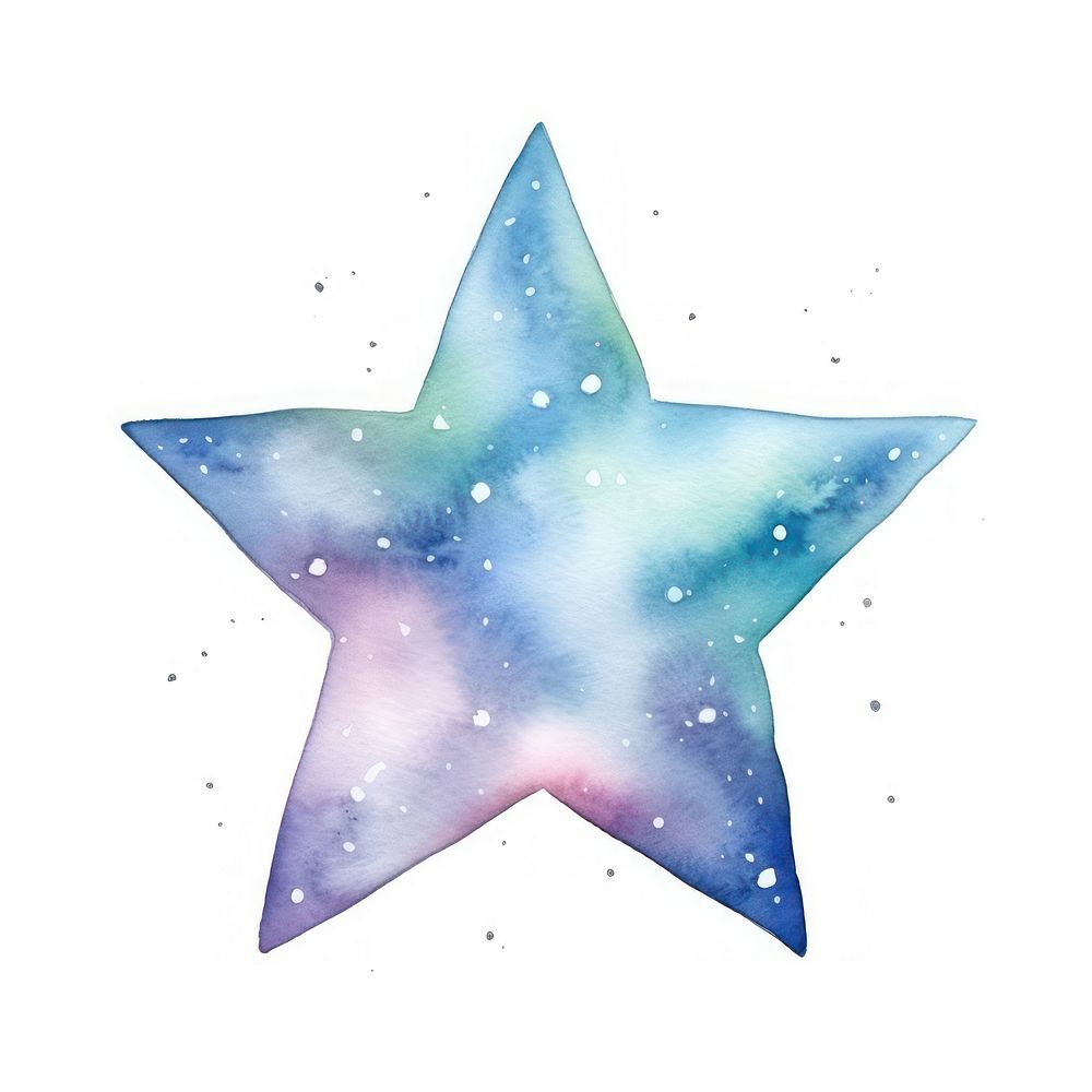Galaxy element of star in Watercolor galaxy symbol white background.