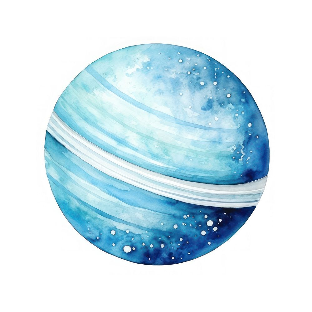 Uranus in Watercolor style sphere planet space.