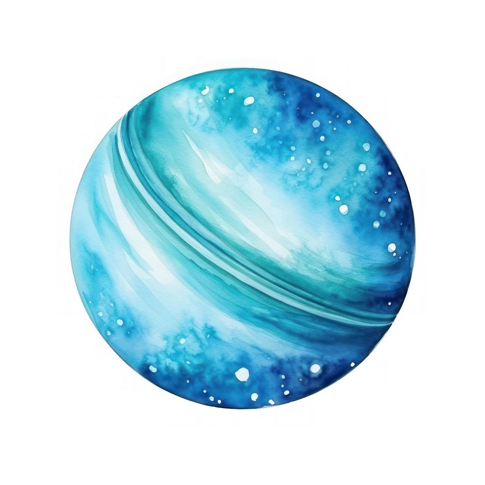 Uranus in Watercolor style astronomy sphere planet.