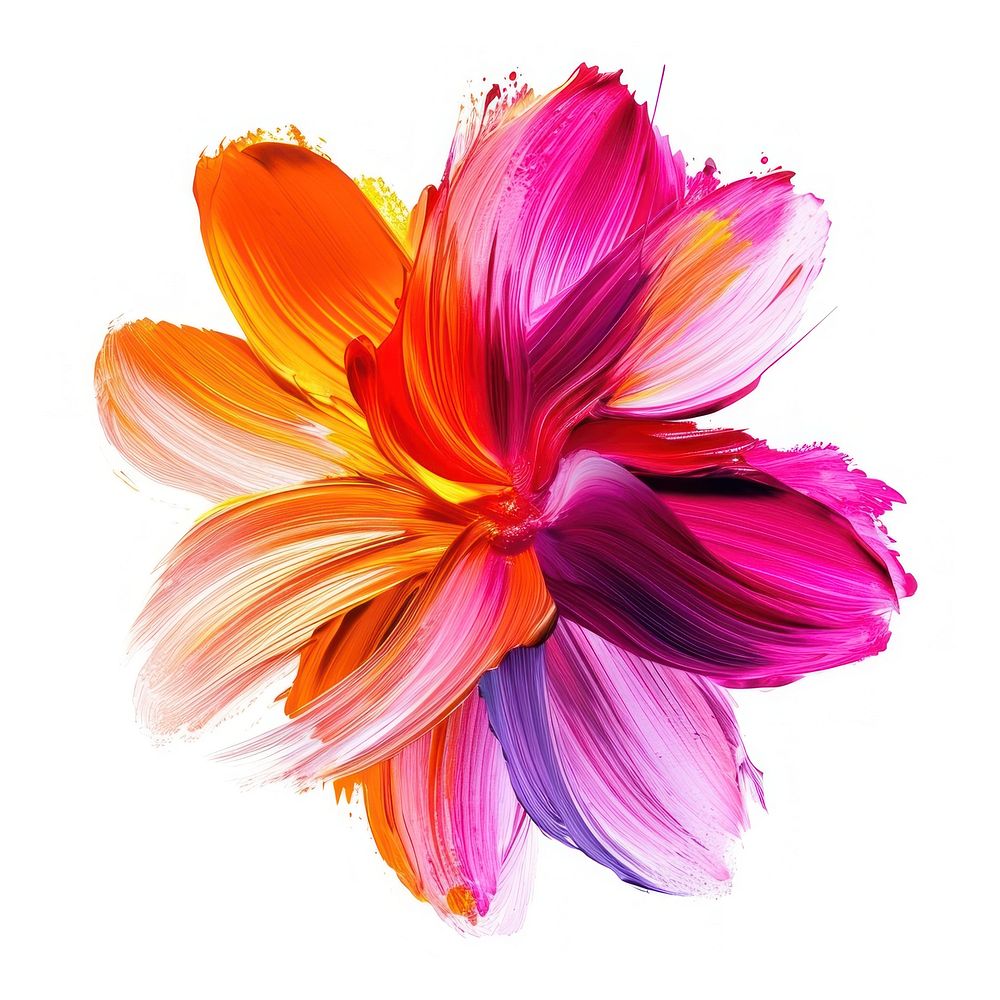Abstract flower shape colorful tone brush stroke dahlia petal plant.
