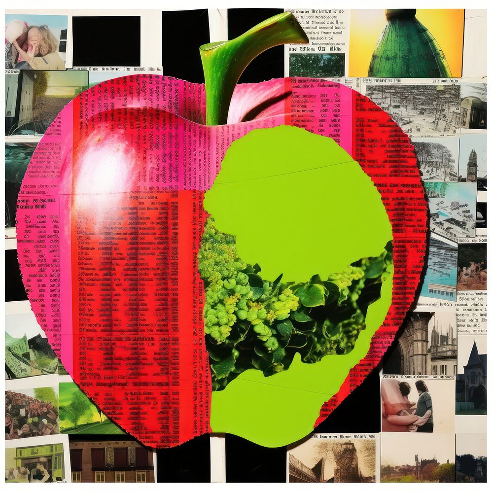 Apple collage art fruit. | Premium Photo Illustration - rawpixel