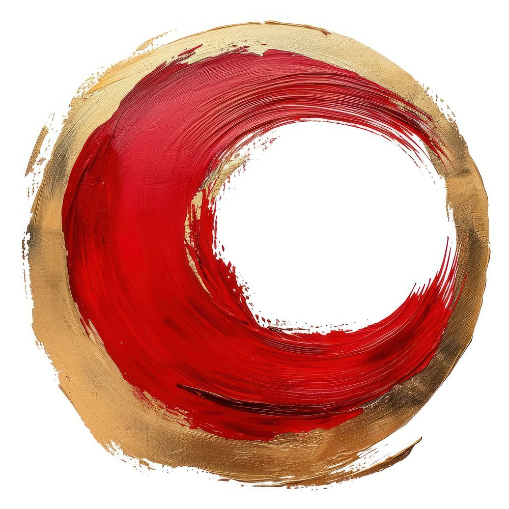 Circle brush stroke backgrounds paint red.
