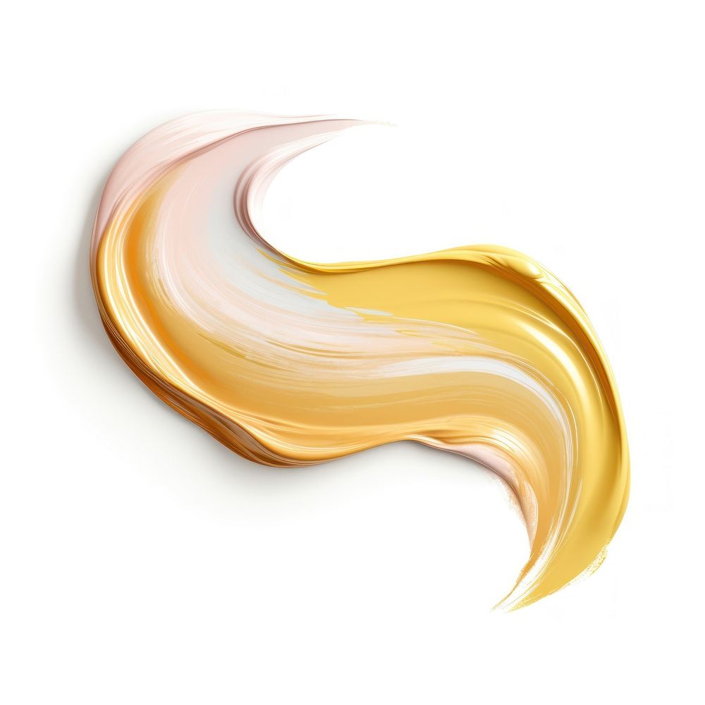 Flat gold and pastel brush stroke white background abstract graphics.