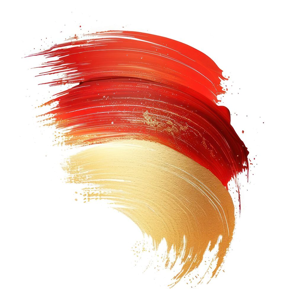 Gradient shape brush stroke paint red white background.