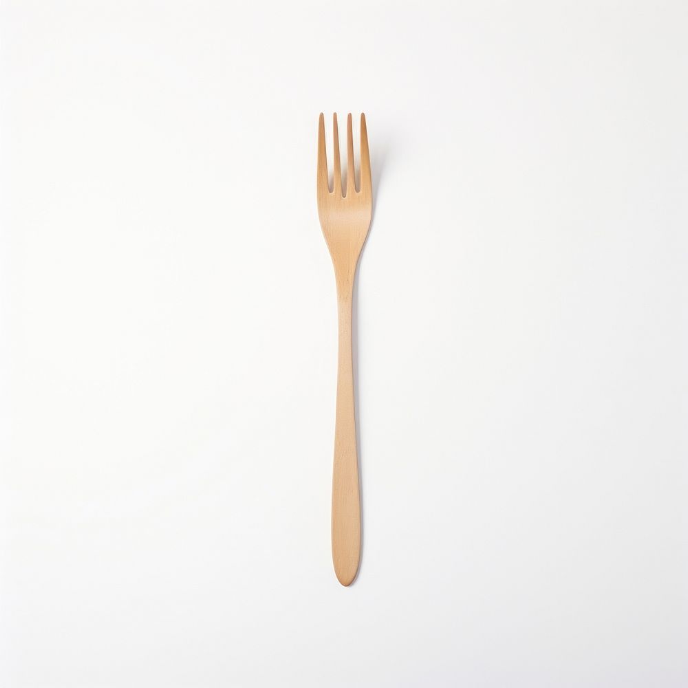 A wood fork white background silverware simplicity.