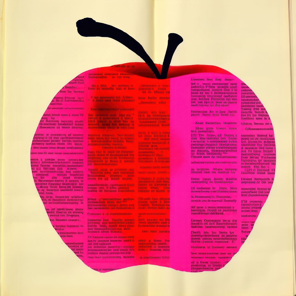 Minimal apple paper art publication.