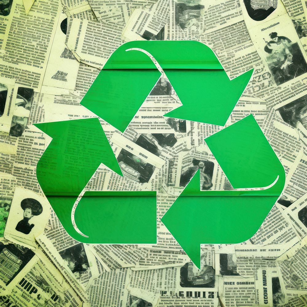 Minimal green recycle icon paper recycling symbol.