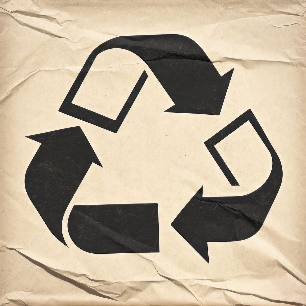 Minimal recycle icon symbol paper trademark.