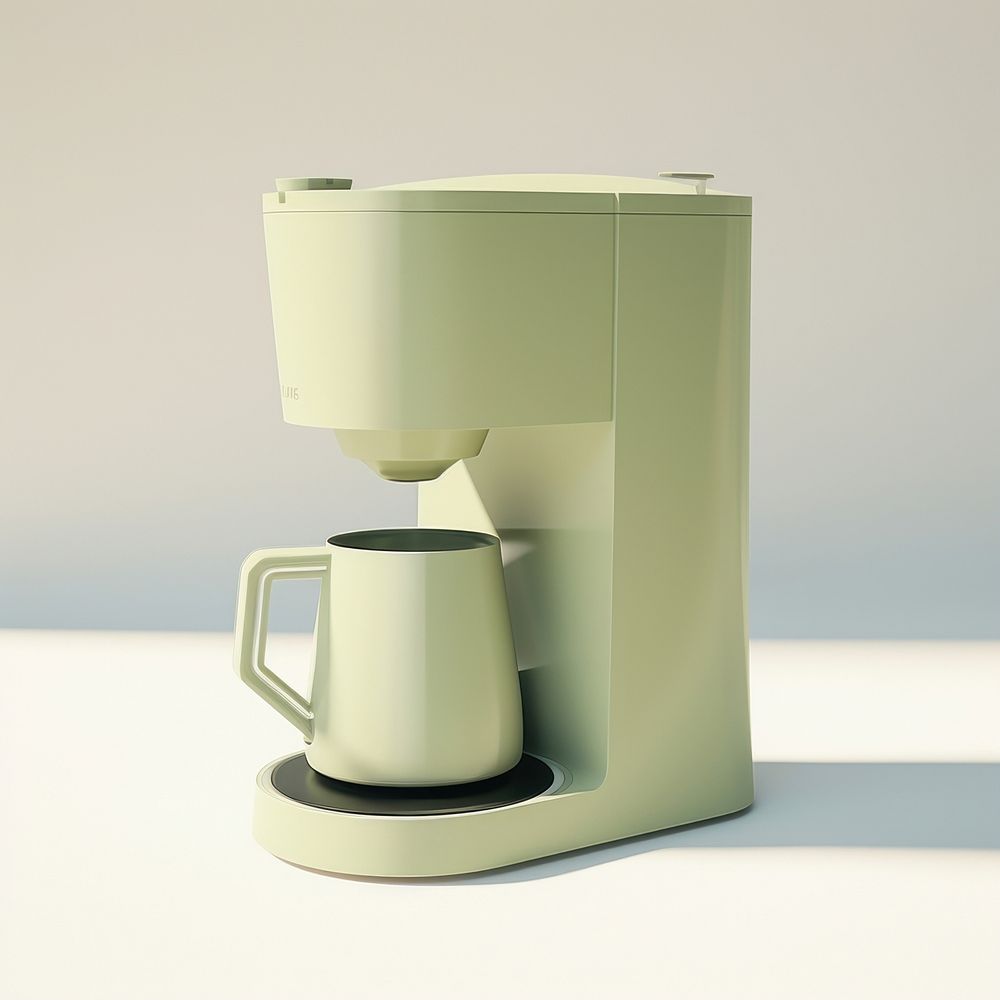 A minimal green coffee maker mixer cup mug.
