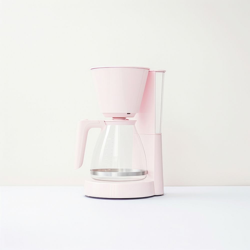 A minimal pink coffee maker appliance mixer cup.