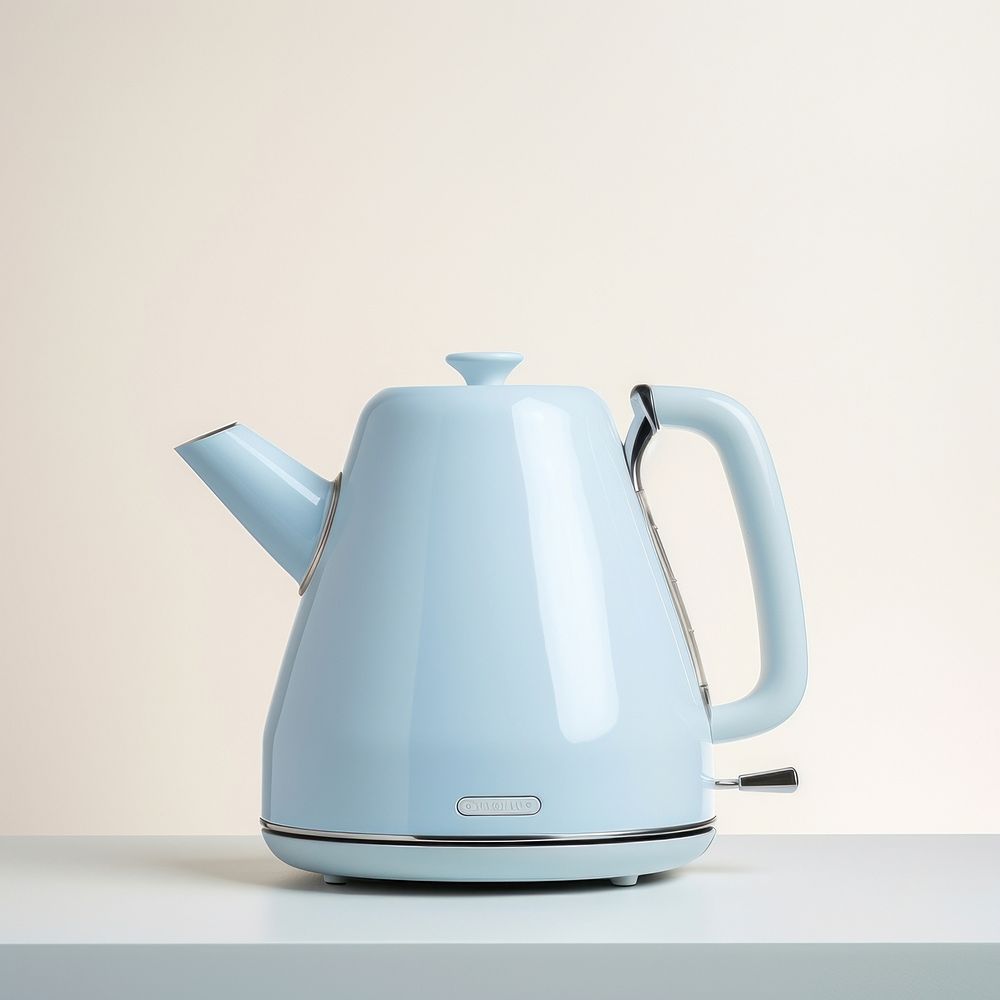 A babyblue minimal gelectric kettle technology cookware ceramic.