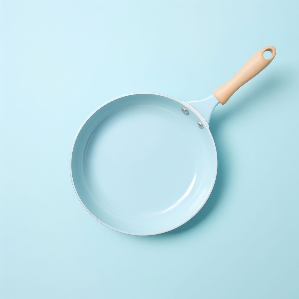 A babyblue ceramic pan cookware simplicity tableware.