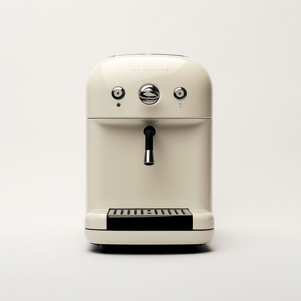 A beige minimal beige coffee machine coffeemaker technology appliance.