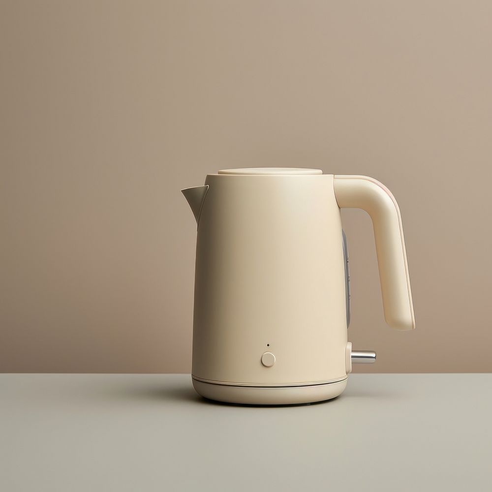 A beige minimal gelectric kettle cup mug jug.
