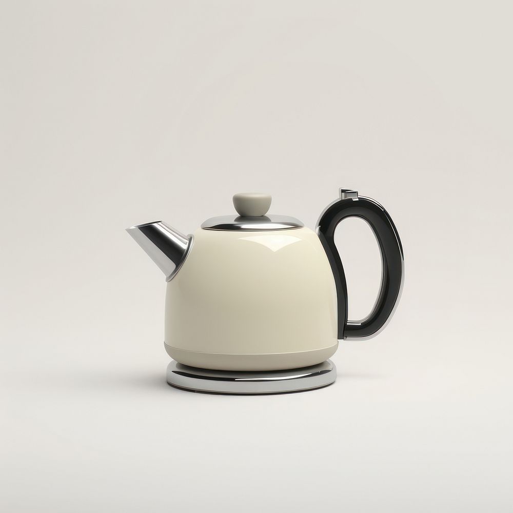 A beige retro minimal mini kettle teapot small appliance refreshment.