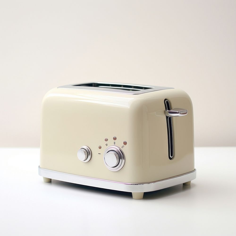 A beige retro minimal toaster appliance small appliance technology.