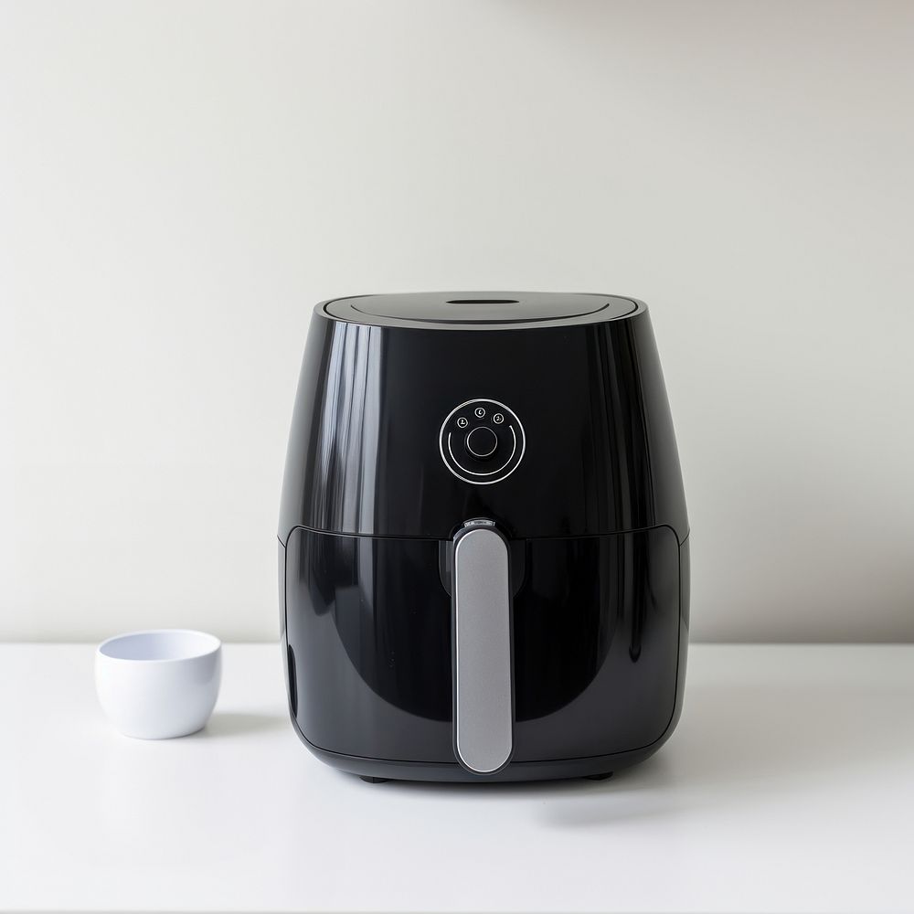 A black minimal air fryer cookware coffeemaker technology.