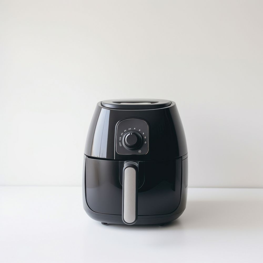 A black minimal air fryer cookware coffeemaker electronics.
