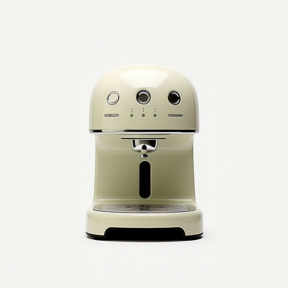 A green minimal beige coffee machine coffeemaker technology cosmetics.