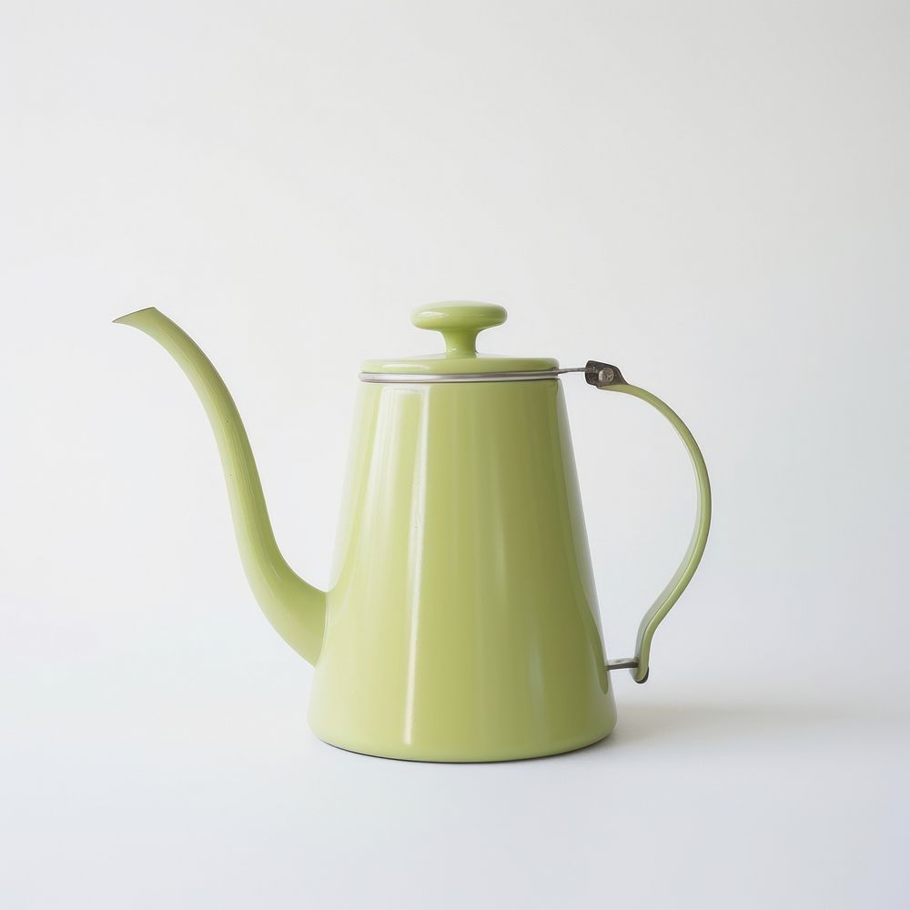 A green coffee drip kettle teapot refreshment tableware.